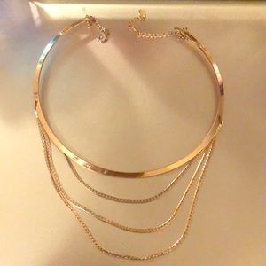 Gold 3 Link Choker Necklace
